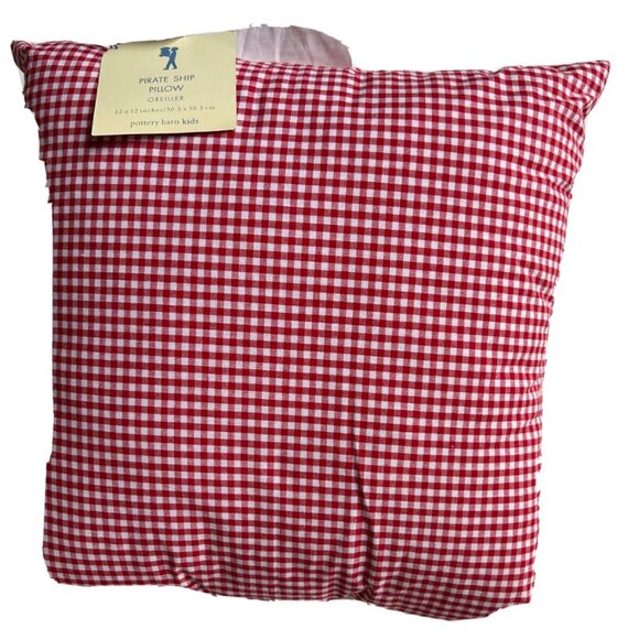NWT🎄 Pottery Barn Kids  🛍️ Pirate Ship Decorative Pillow 12 " x 12 " - RARE - Picture 2 of 2